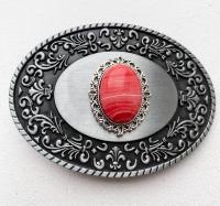 Boucle de ceinture pierre ovale Rhodochrosite 