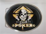 Boucle de ceinture Skull poker ovale